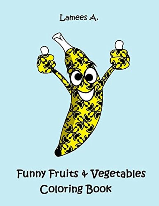 Funny Fruit & Vegetables Coloring Book For Kids-..