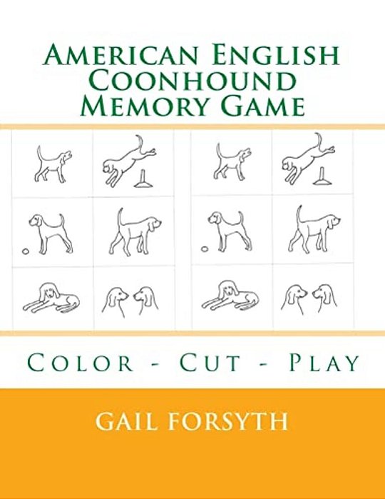 American English Coonhound Memory Game: Color - Cut - Play-..