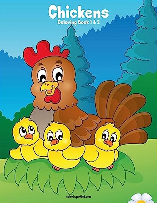 Chickens Coloring Book 1 & 2-..
