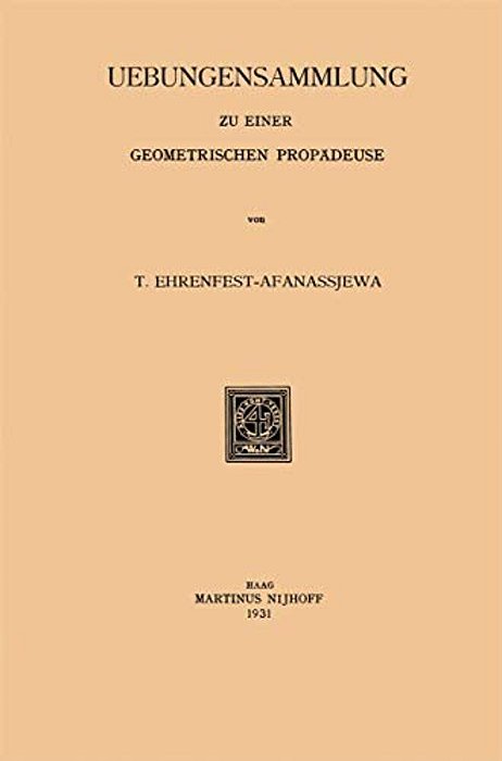 Uebungensammlung Zu Einer Geometrischen Propädeuse-..