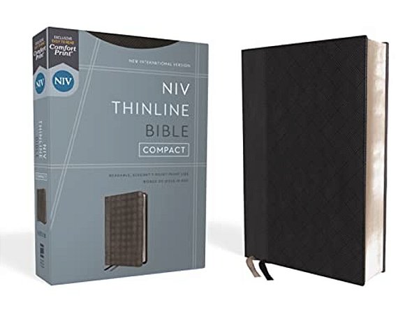 Niv, Thinline Bible, Compact, Leathersoft, Black/Gray, Red Letter, Comfort Print-..