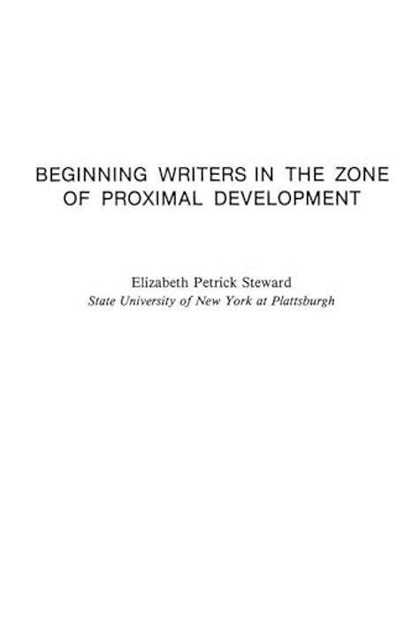 Beginning Writers In The Zone Of Proximal Development-..