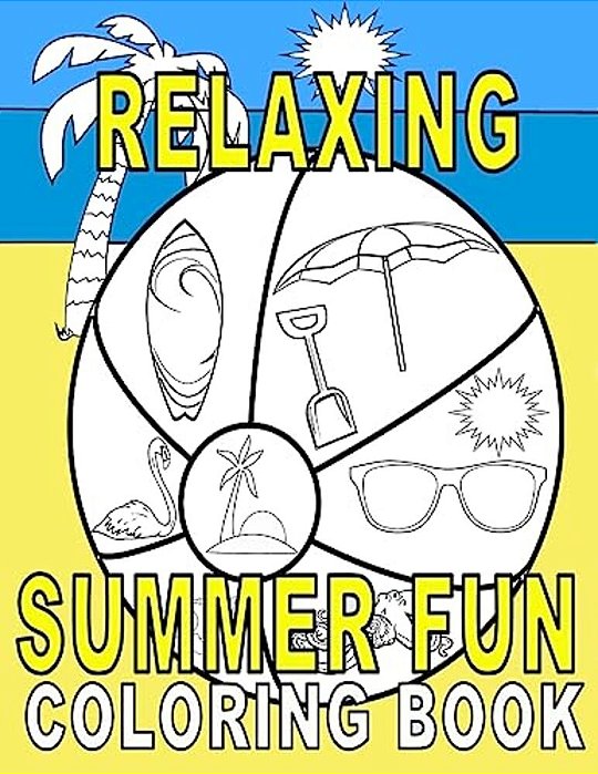 Relaxing Summer Fun Coloring Book-..