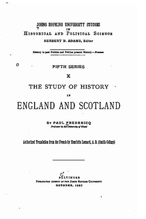 The Study Of History In England And Scotland-..