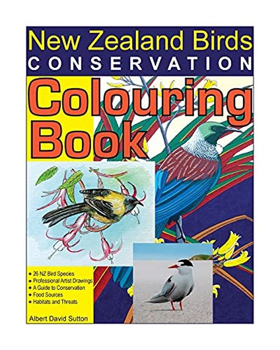 New Zealand Birds Conservation Colouring Book-..