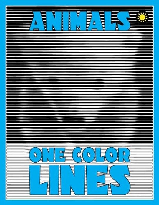 One Color Lines: Animals: New Type Of Relaxation & Stress Relief Coloring Book For Adults-..