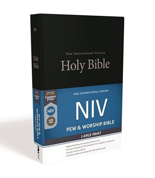 Niv, Pew And Worship Bible, Large Print, Hardcover, Black-..