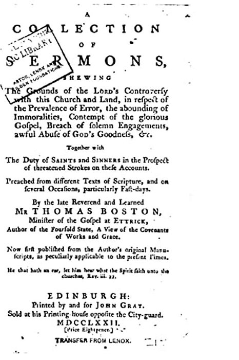 A Collection On Sermons, Preached On Several Occasions-..