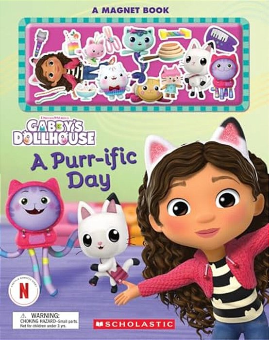 A Purr-Ific Day (Gabby's Dollhouse Magnet Book)-..