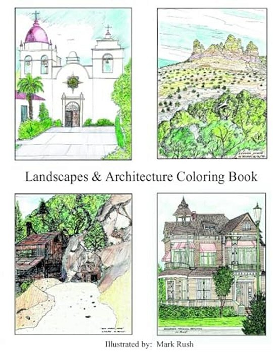 Landscape & Architecture Coloring Book: Coloring Book-..