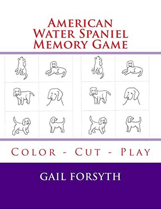 American Water Spaniel Memory Game: Color - Cut - Play-..