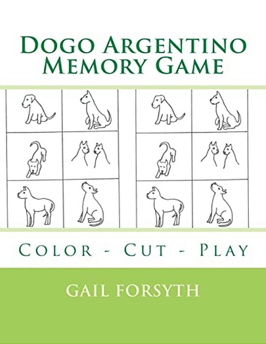 Dogo Argentino Memory Game: Color - Cut - Play-..