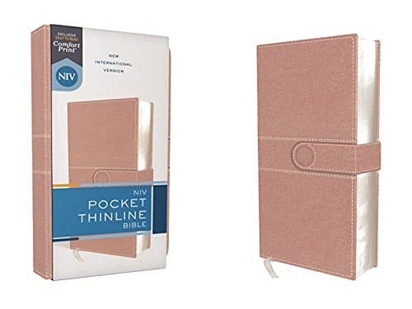 Niv, Pocket Thinline Bible, Leathersoft, Pink, Snap Closure, Red Letter, Comfort Print-..