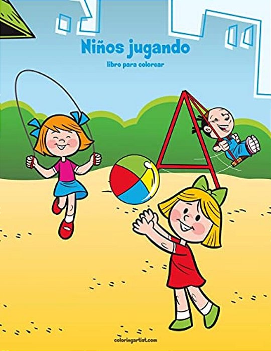 Niños Jugando Libro Para Colorear 1-..