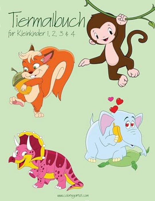 Tiermalbuch Für Kleinkinder 1, 2, 3 & 4-..