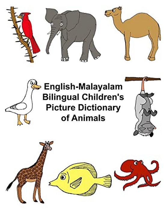 English-Malayalam Bilingual Children's Picture Dictionary Of Animals-..
