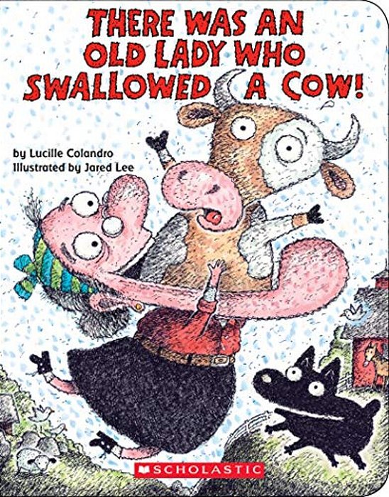 There Was An Old Lady Who Swallowed A Cow! (Board Book)-..