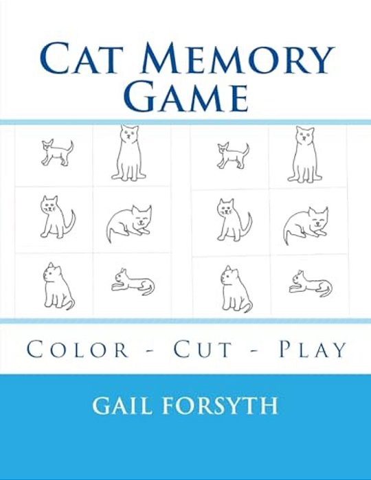 Cat Memory Game: Color - Cut - Play-..