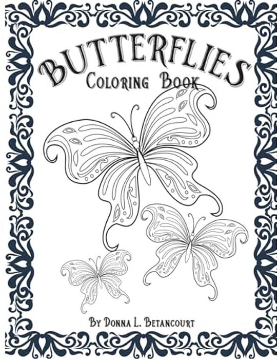 Butterflies Adult Coloring Book-..