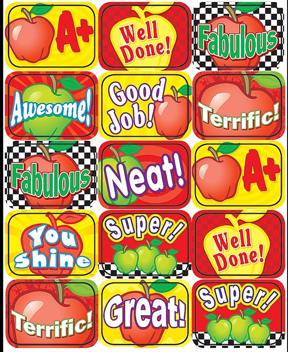 Apples Motivational Jumbo Stickers - 90 Stickers - Tcr4336-..
