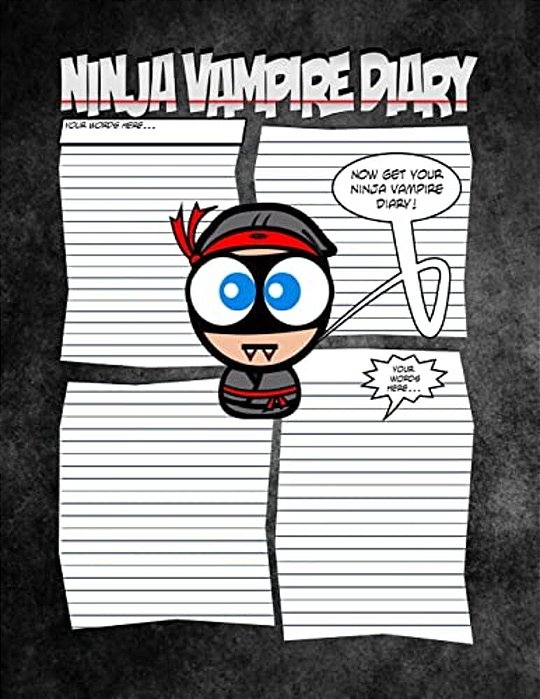 Ninja Vampire Diary - A Spooktaculous Place To Keep Your Secrets: Worlds Most Spooktaculous Diary With Ninja Vampire Style-..