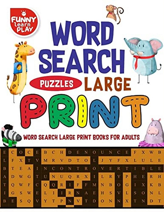 Word Search Large Print: Word Search Large Print Books Tremendous Fun Combination-..