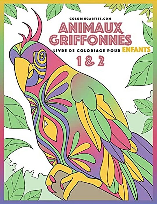 Livre De Coloriage Pour Enfants Animaux Griffonnés 1 & 2-..