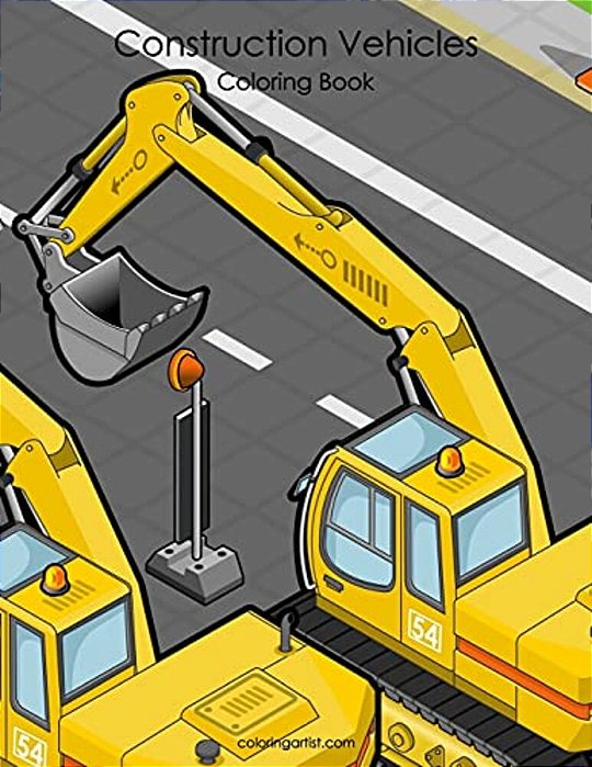 Construction Vehicles Coloring Book 1-..