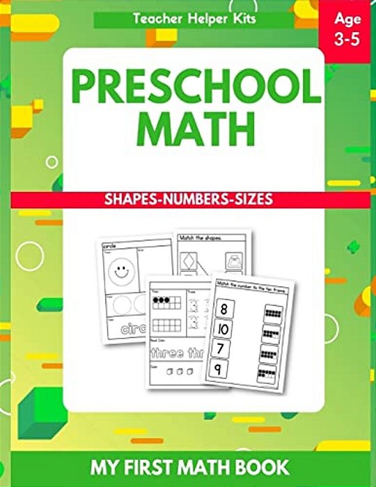 Preschool Math: Tracing Numbers, Shapes, Numbers, Beginner Math Workbook-..