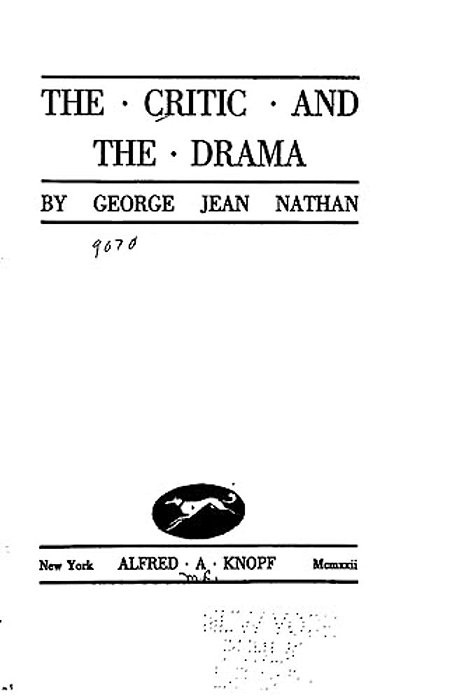 The Critic And The Drama-..