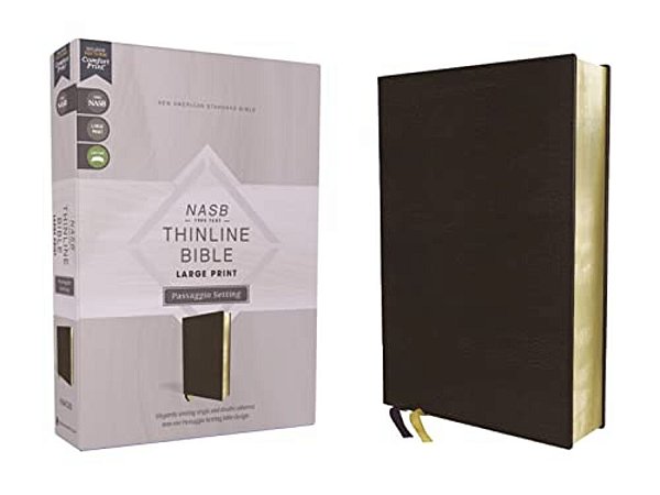 Nasb, Thinline Bible, Large Print, Passaggio Setting, Leathersoft, Black, Red Letter, 1995 Text, Comfort Print: Elegantly Uniting Single And Double Co-..