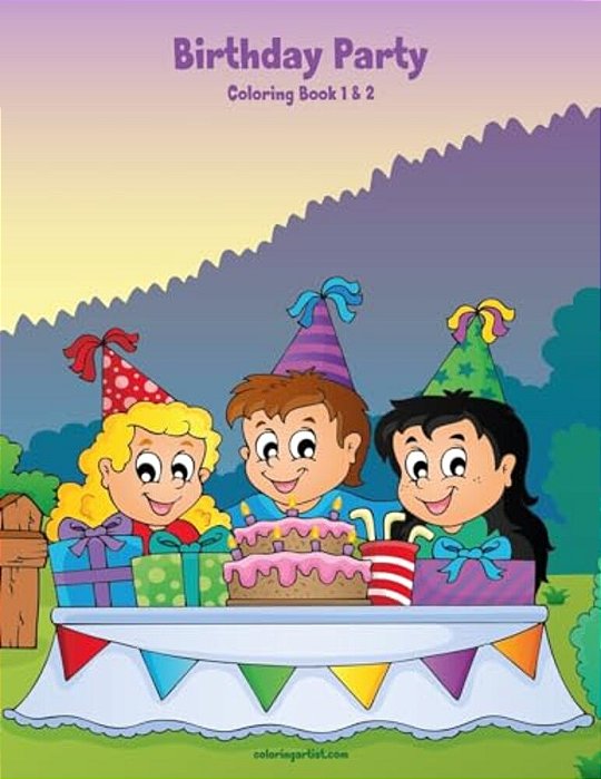 Birthday Party Coloring Book 1 & 2-..