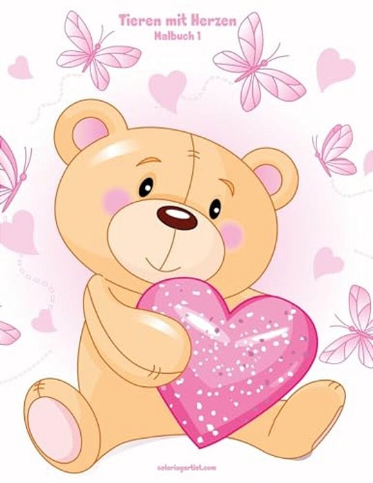 Malbuch Mit Tieren Mit Herzen 1-..