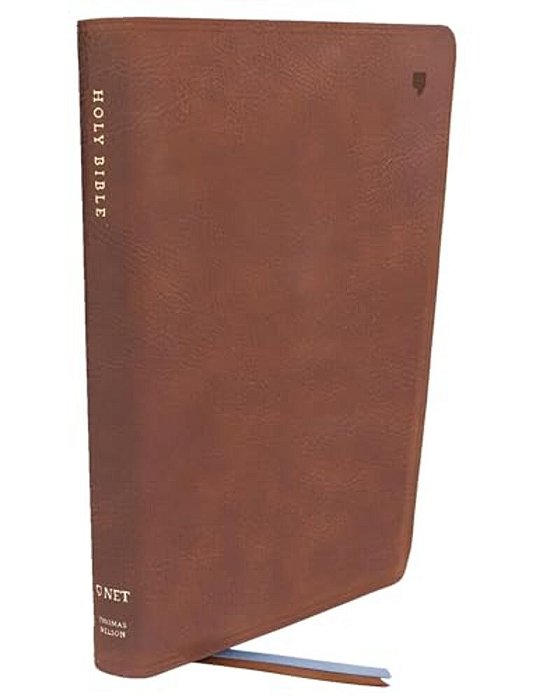 Net Bible, Large Print Thinline With Cross References, Brown Leathersoft, Comfort Print-..
