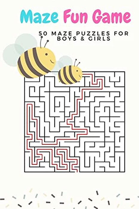 Maze Fun Game: 50 Maze Games Puzzles For Boys & Girls, Age 6+, Large Print, 1 Game Per Page-..