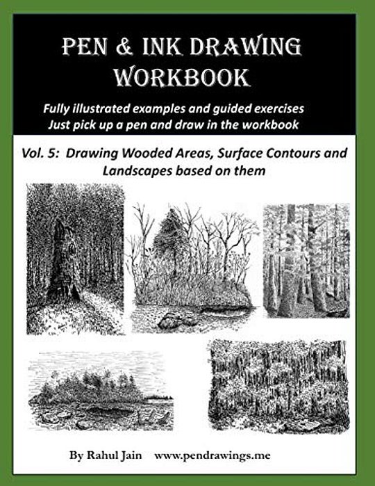 Pen And Ink Drawing Workbook Vol 5: Learn To Draw Pleasing Pen & Ink Landscapes-..