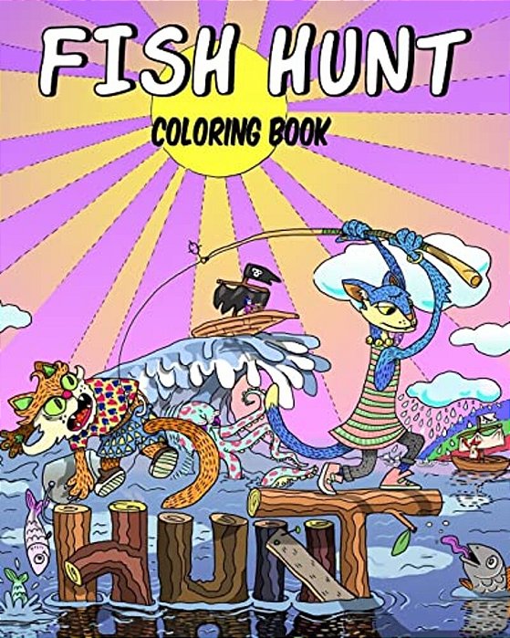 Fish Hunt Coloring Book-..