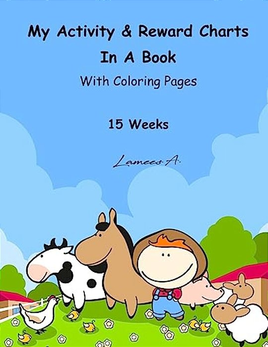 My Activity & Reward Charts In A Book With Coloring Pages (15 Weeks)-..