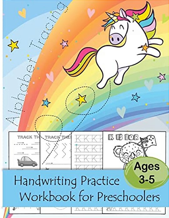 Alphabet Tracing Handwriting Practice Workbook For Preschoolers Ages 3-5: Kid's Educational Activity Books Back To School: Animal Coloring & Alphabet-..