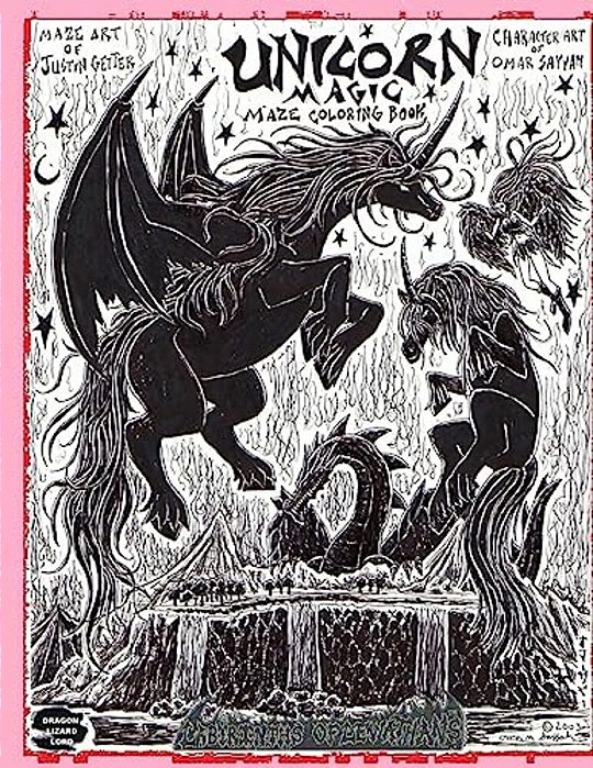 Unicorn Magic: Maze Coloring Book-..