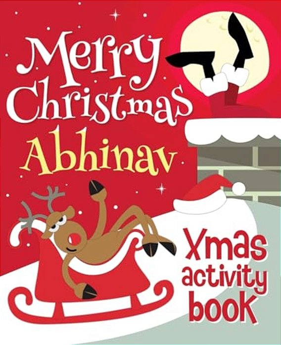 Merry Christmas Abhinav - Xmas Activity Book: (Personalized Children's Activity Book)-..