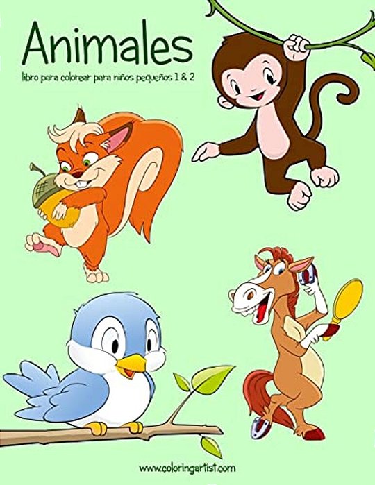 Animales Libro Para Colorear Para Niños Pequeños 1 & 2-..