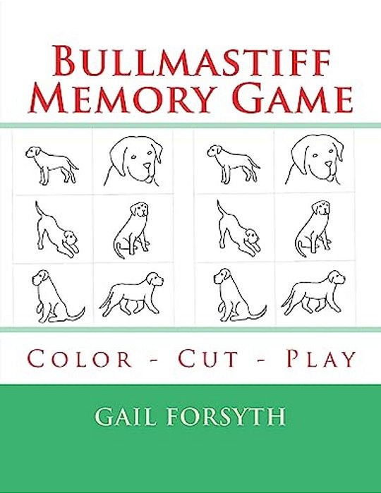Bullmastiff Memory Game: Color - Cut - Play-..