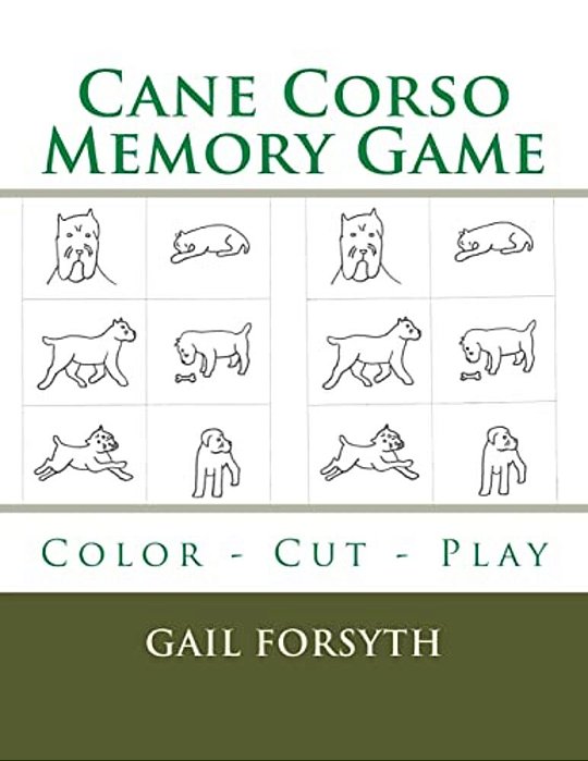 Cane Corso Memory Game: Color - Cut - Play-..