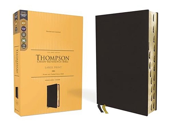 Kjv, Thompson Chain-Reference Bible, Large Print, Genuine Leather, Cowhide, Black, Red Letter, Thumb Indexed, Comfort Print-..