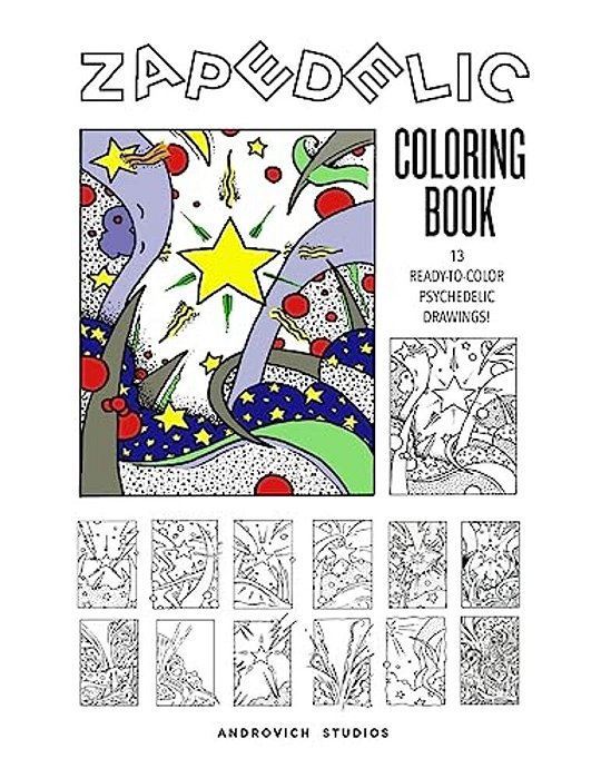 Zapedelic Coloring Book #1: 13 Ready-To-color Psychedelic Drawings-..