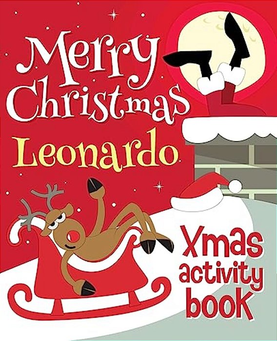 Merry Christmas Leonardo - Xmas Activity Book: (Personalized Children's Activity Book)-..