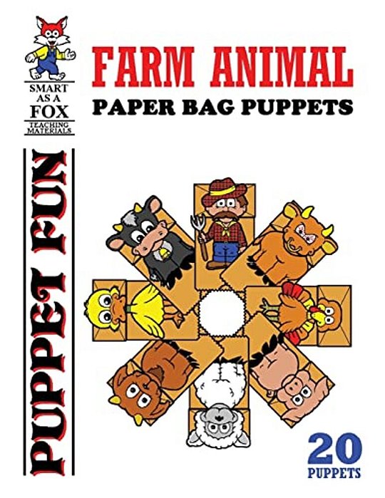 Farm Animal Paper Bag Puppets-..