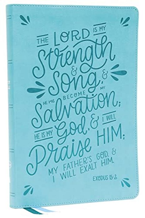 Nkjv, Thinline Bible, Verse Art Cover Collection, Leathersoft, Teal, Red Letter, Comfort Print: Holy Bible, New King James Version-..