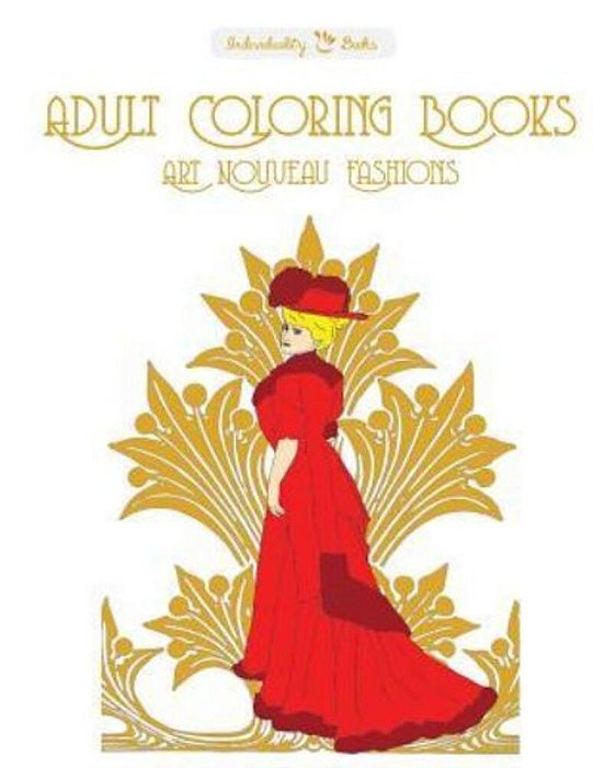 Adult Coloring Books Art Nouveau Fashions-..